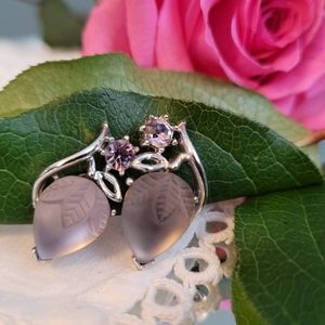 Vintage Lisner Lilac 'fruit salad' screwback earrings